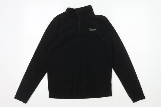 Regatta Black Fleece Unisex 1/2 Zip Pullover Hoodie