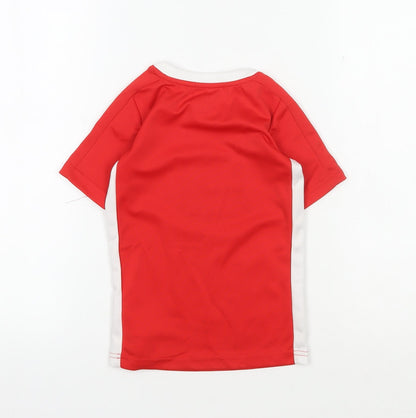 Back view of Sondico boys’ red football t-shirt 3-4 years jersey