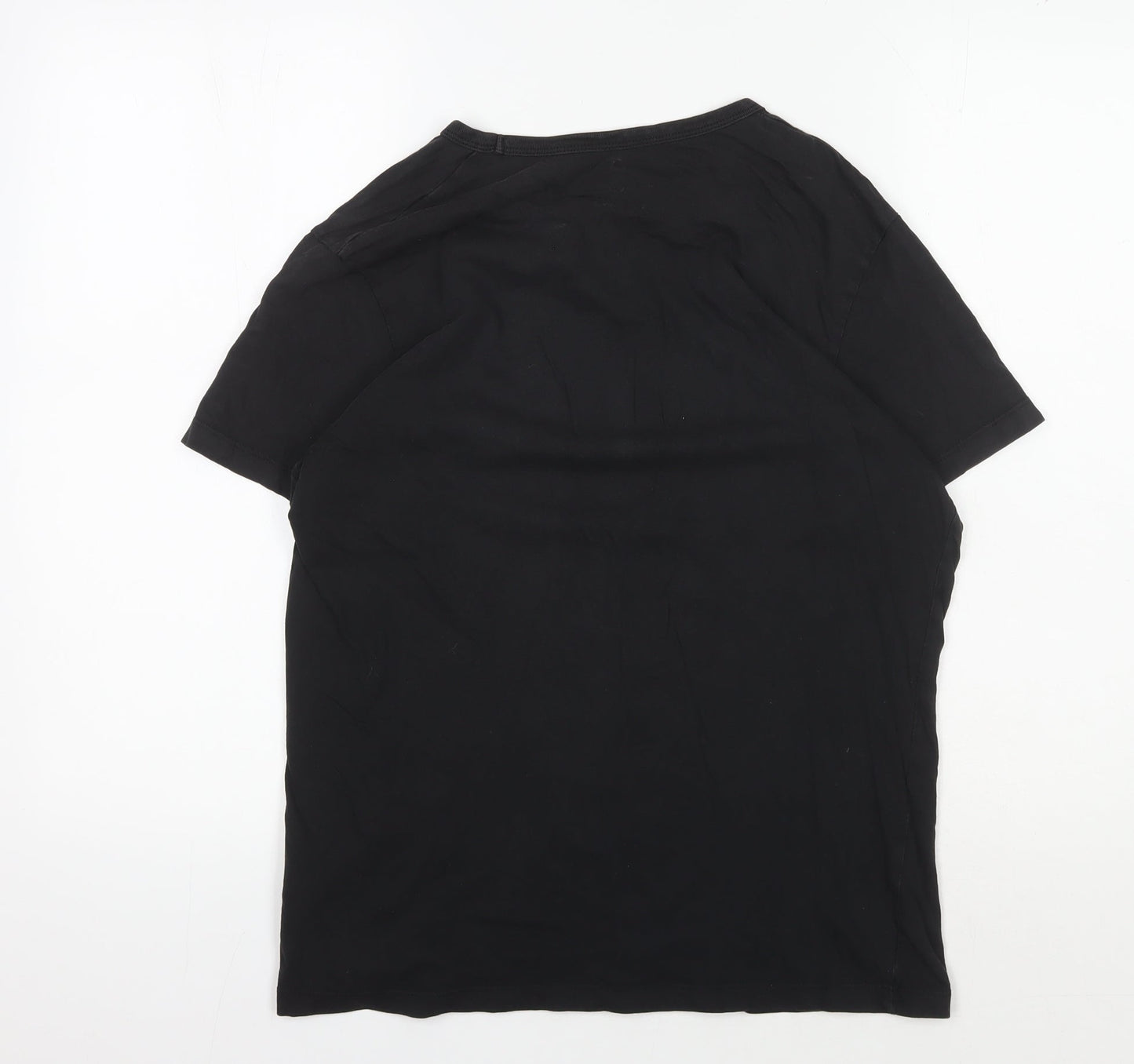 Jack & Jones Men's Black Graphic Print T-Shirt, Medium