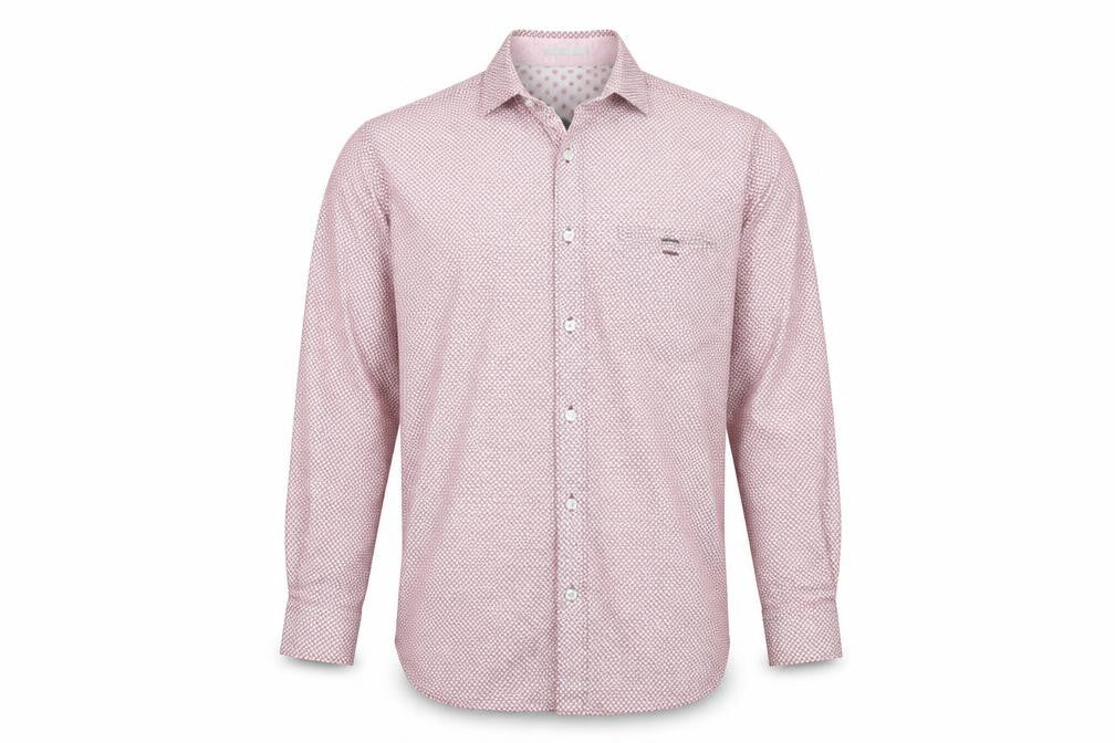 Ted Baker Men's Pink Geometric Long Sleeve Shirt