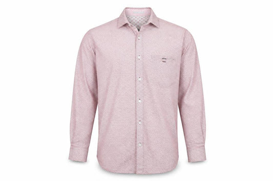 Ted Baker Men's Pink Geometric Long Sleeve Shirt