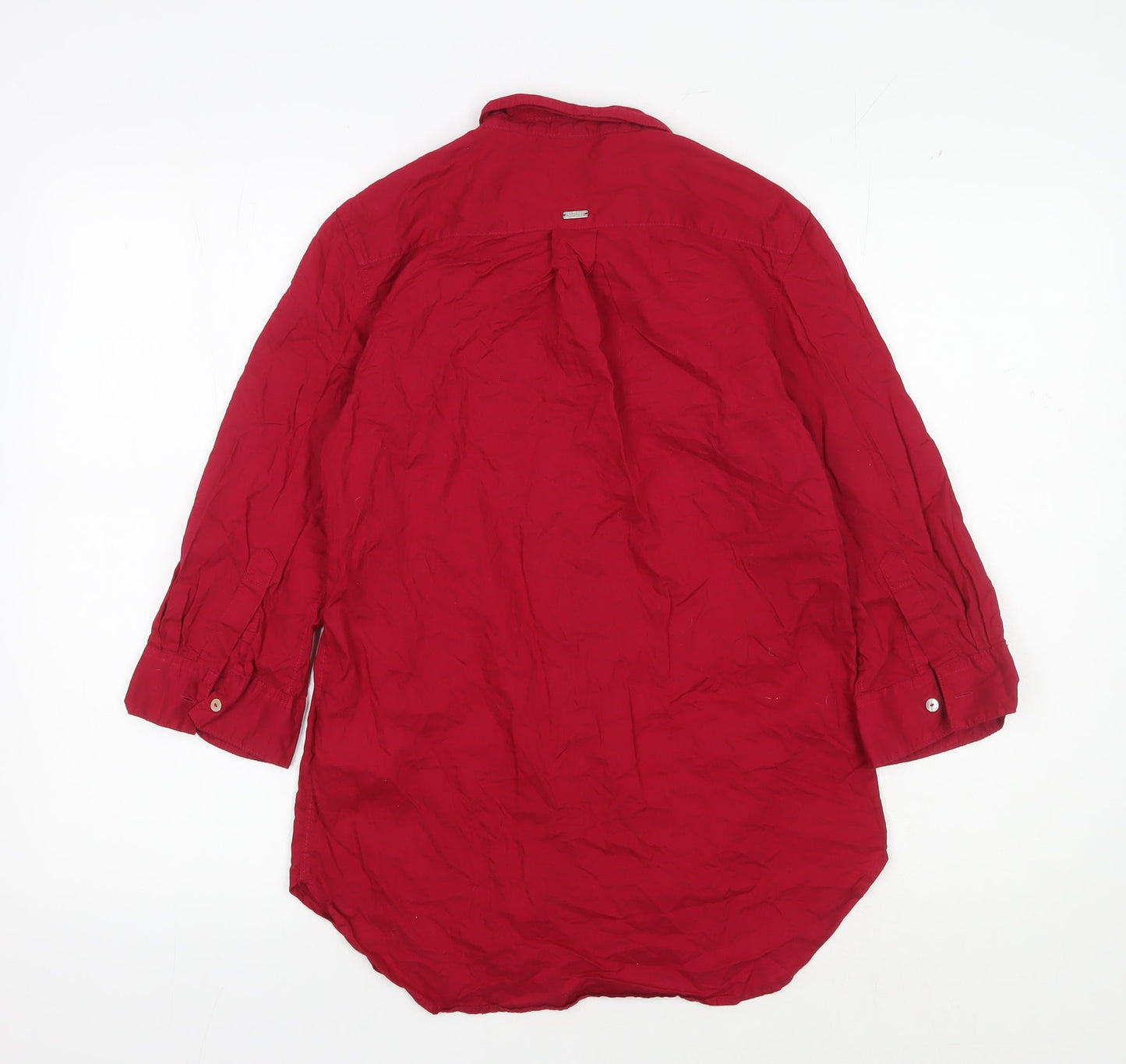 s.Oliver Women's Red Button-Up Shirt, Size 8, 3/4 Sleeve