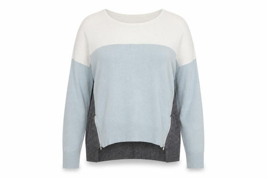Banana Republic Women's Grey/Ivory/Blue Pullover Jumper S Petite