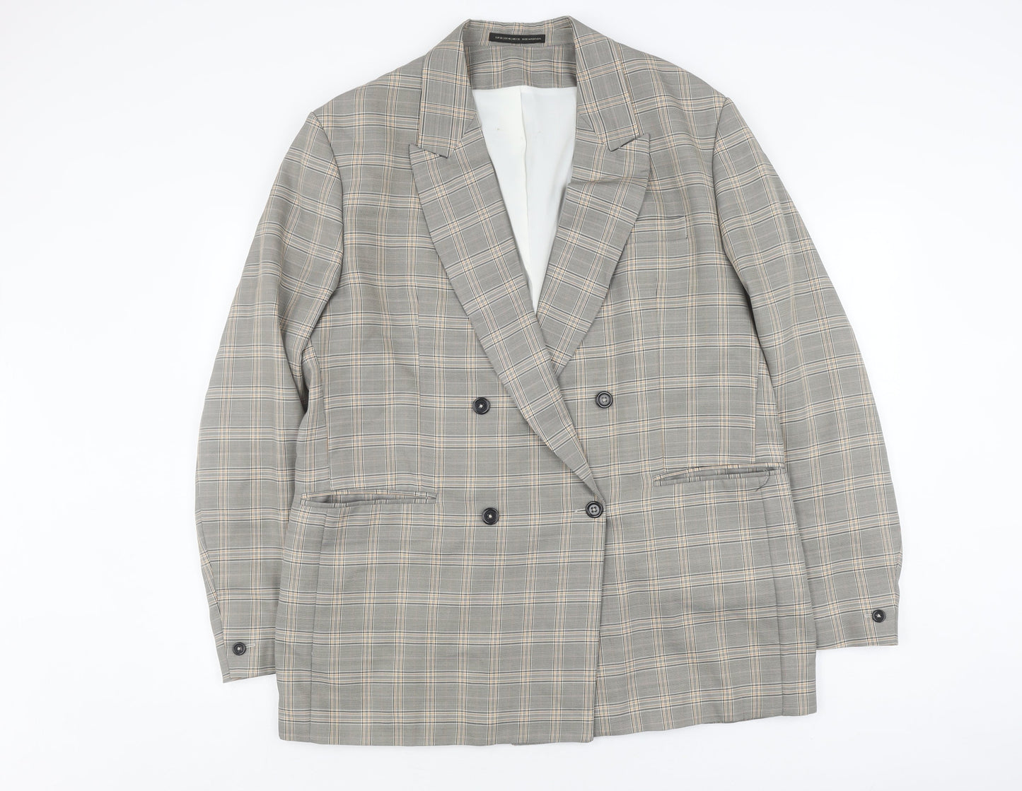 Zara Men’s Grey Check Tweed Blazer - Size 46