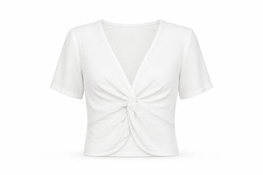 Zara Women’s White Wrap Blouse, M, V-Neck Casual Knit