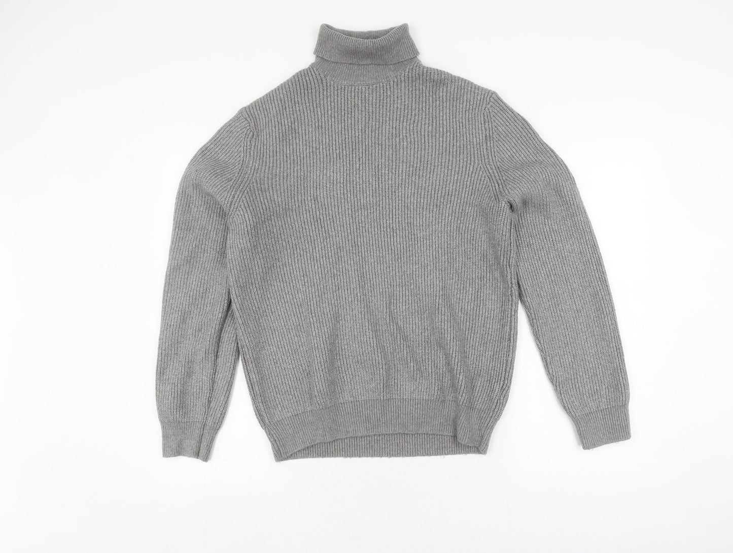 Marks and Spencer Women's Grey Roll Neck Jumper Size L