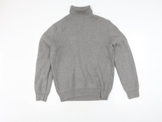 Marks and Spencer Women's Grey Roll Neck Jumper Size L
