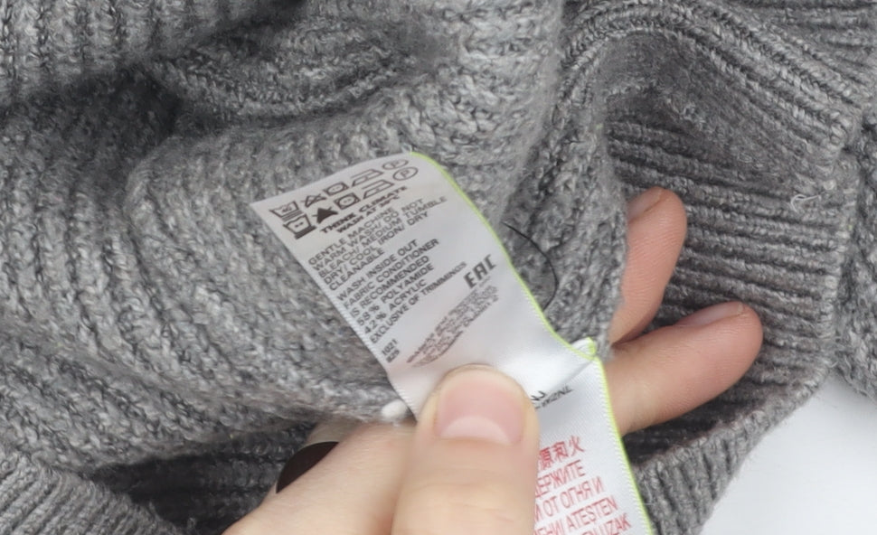 Marks and Spencer Women's Grey Roll Neck Jumper Size L