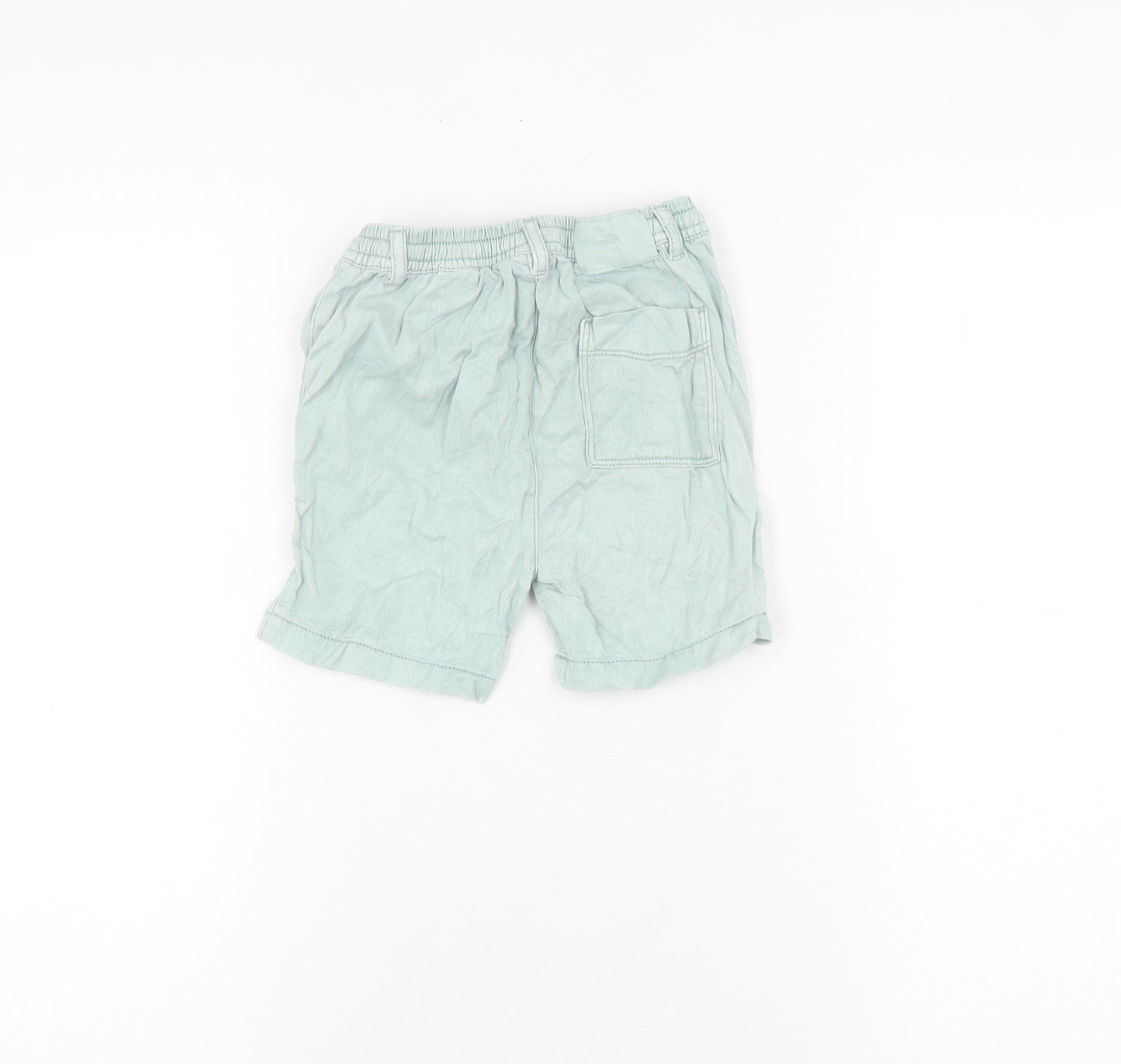 Zara Unisex Baby Green Elastic Waist Cotton Shorts 18-24M
