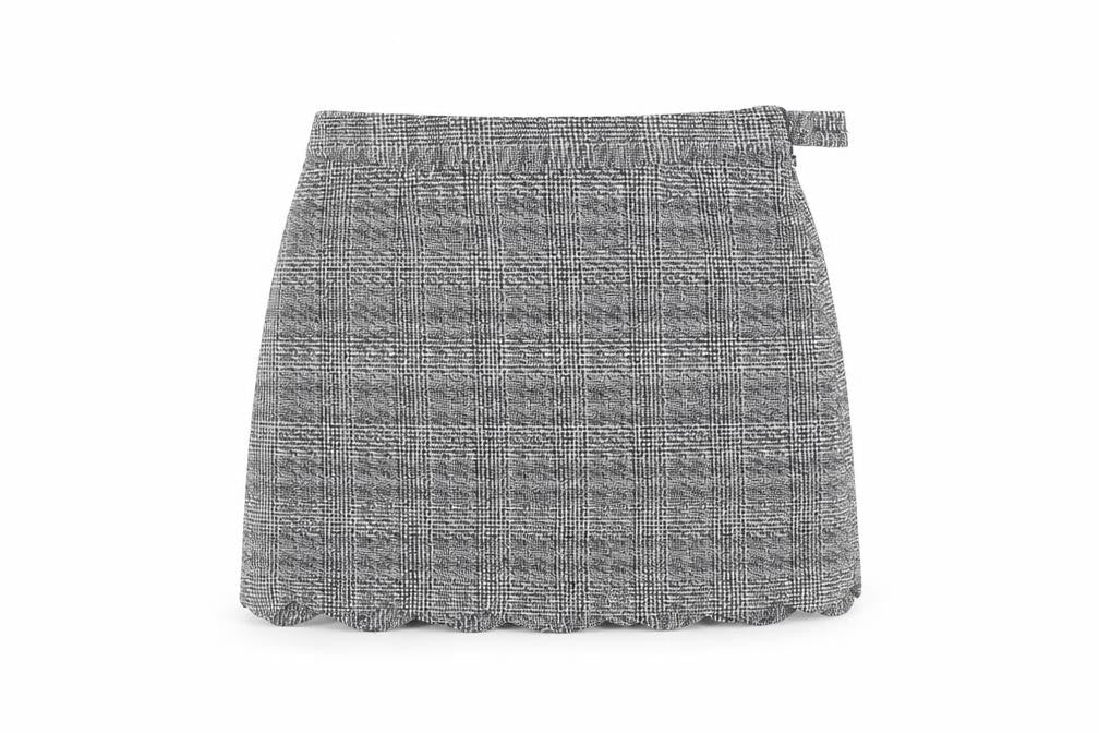 New Look Women's Black Check Knee Length Skirt