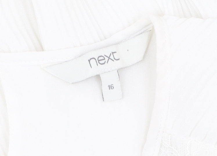 Next Women's White Sleeveless Blouse Size 16 Classic