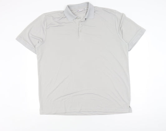 Apparel Unlimited Men's Grey Polo 2XL Short Sleeve