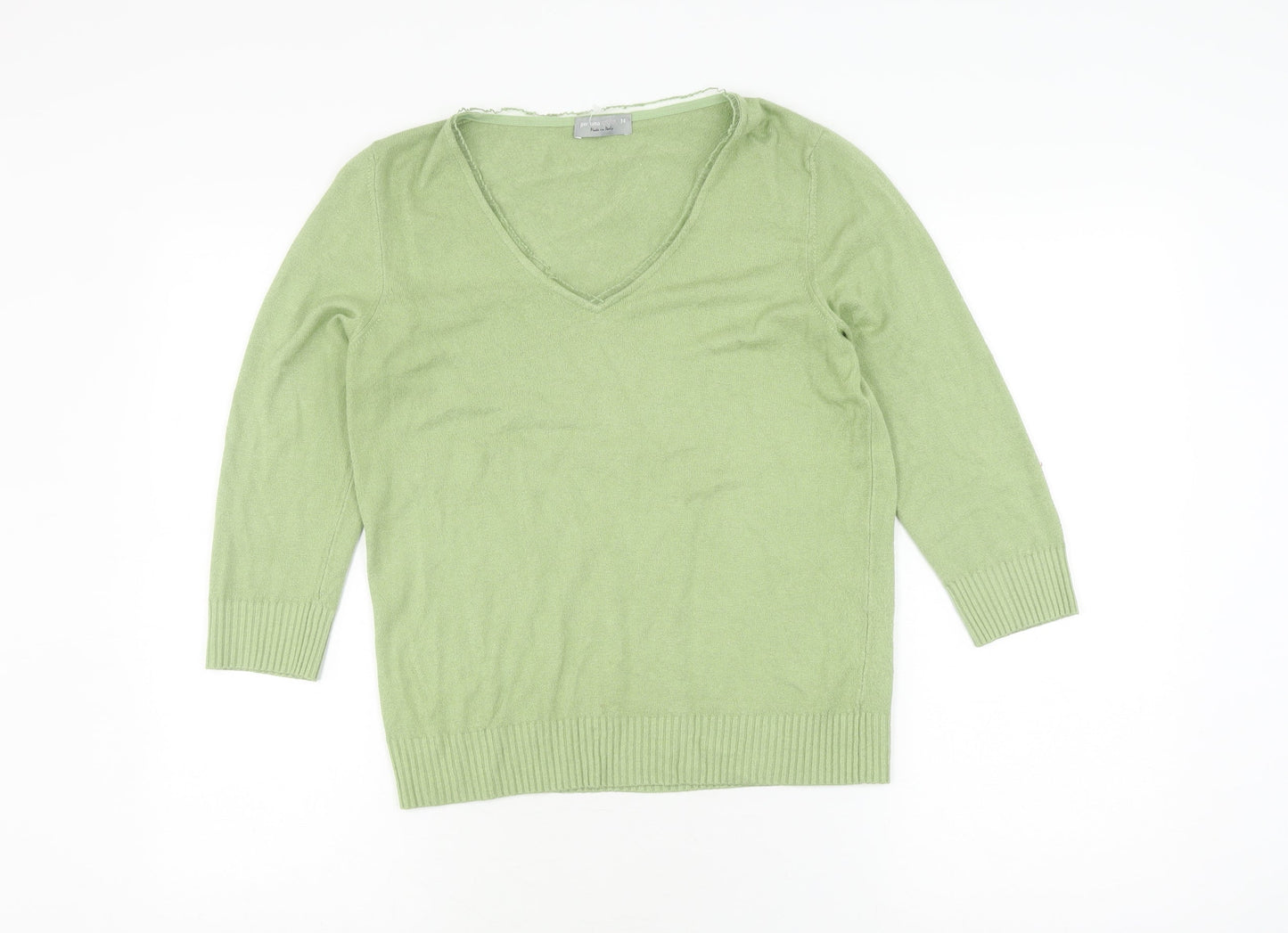 Per Una Women's Green V-Neck Pullover Jumper Size 14