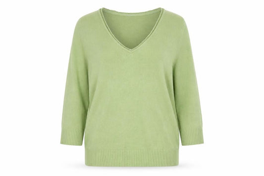 Per Una Women's Green V-Neck Pullover Jumper Size 14