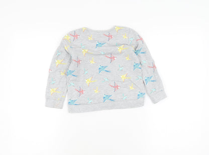 Back view of Mountain Warehouse girls’ grey pullover sweatshirt 3-4 years