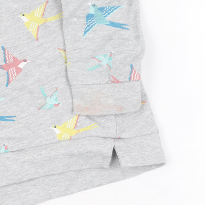 Close-up detail of Mountain Warehouse girls’ grey pullover sweatshirt 3-4 years