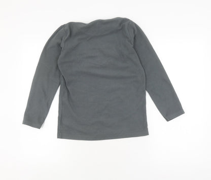 Back view of Batman boys’ grey fleece pullover sweatshirt 11-12 years