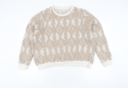 Additional front view of Gallery Women's Ivory Knit jumper XL