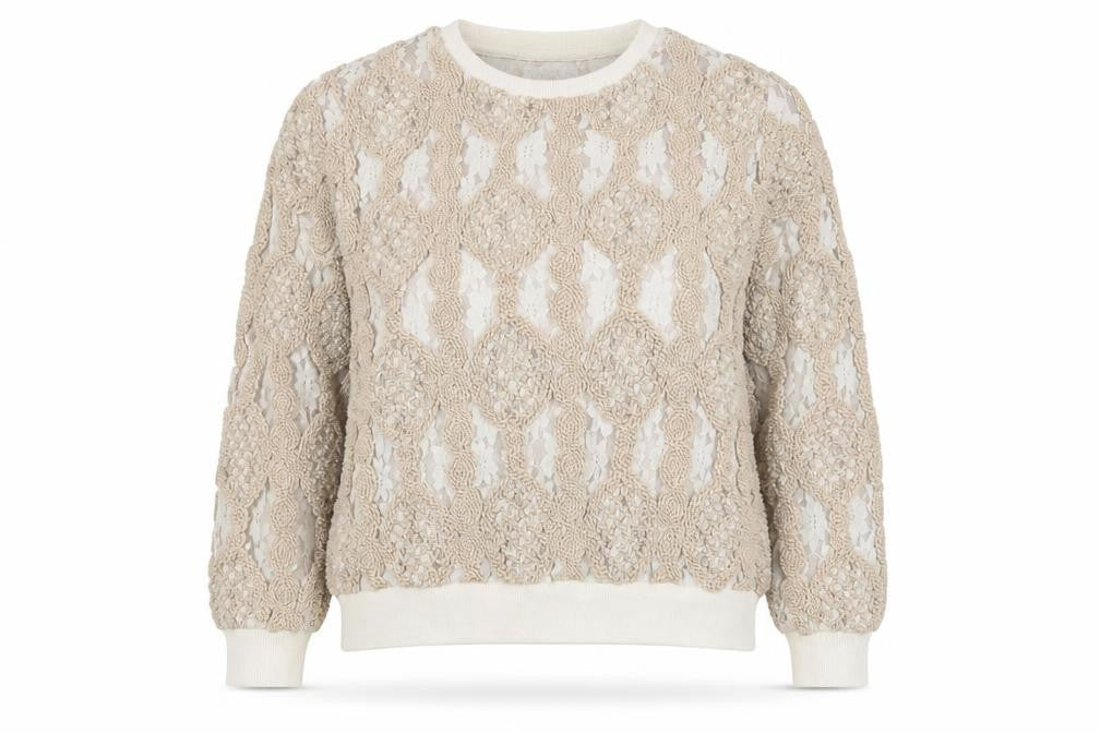 Gallery Women's Ivory Knit Pullover Jumper XL