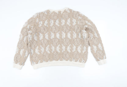 Back view of Gallery Women's Ivory Knit jumper XL