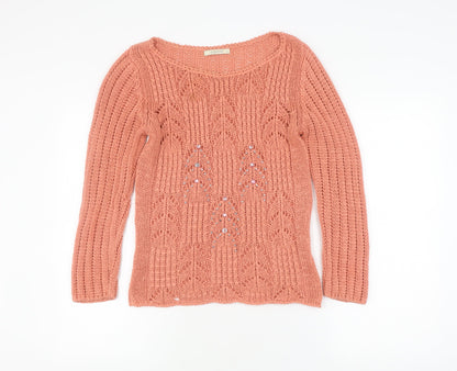 Additional front view of B.Young Women's Pink Knit jumper M