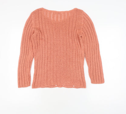 Back view of B.Young Women's Pink Knit jumper M