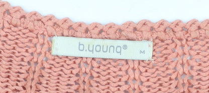 Brand and care label for B.Young Women's Pink Knit jumper M