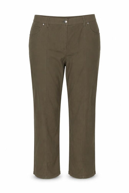 Tribal Women's Brown Trousers, Size 14, Button Closure
