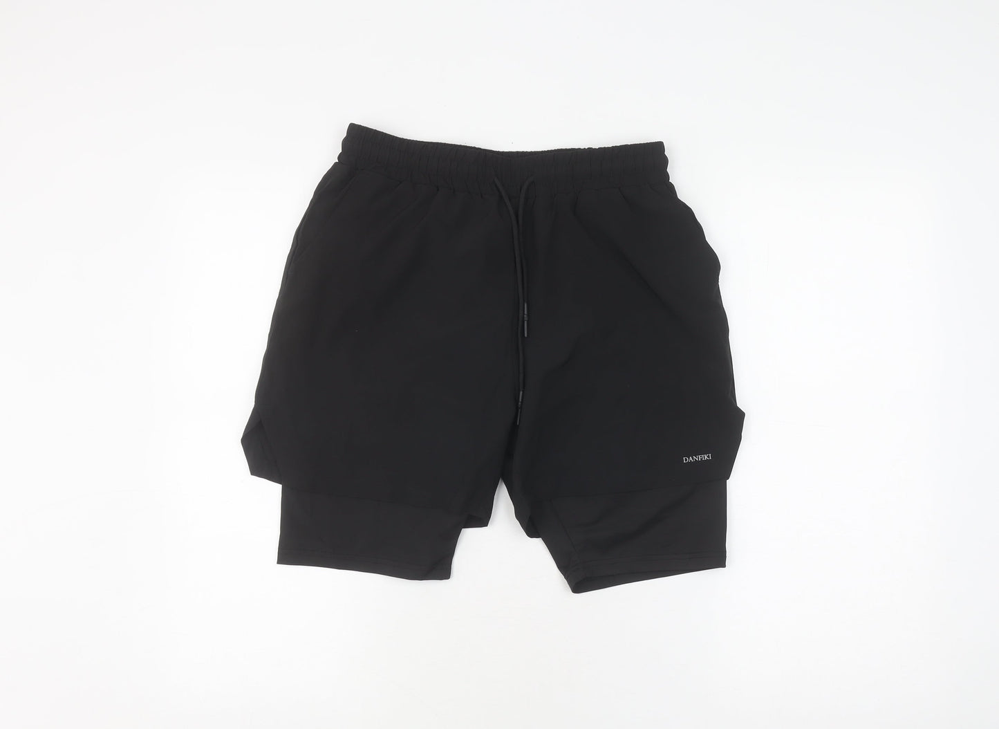 DANFIKI Men's Black Activewear Shorts Small