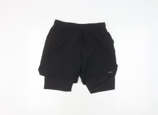 DANFIKI Men's Black Activewear Shorts Small