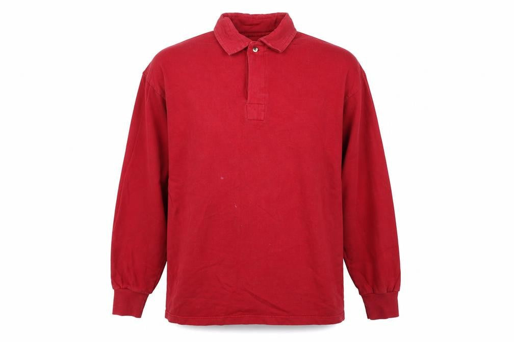 Dehavilland Men's Red Long Sleeve Polo Shirt L