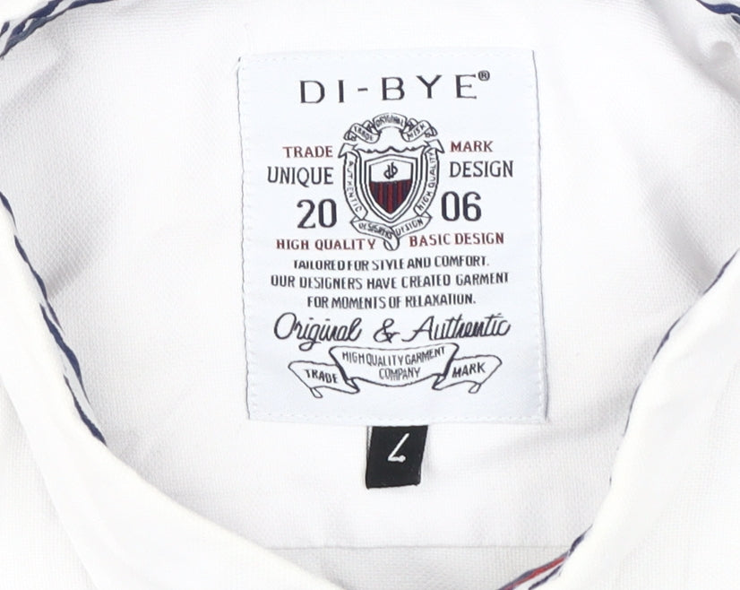 DI-BYE Men's White L Regular Fit Dress Shirt