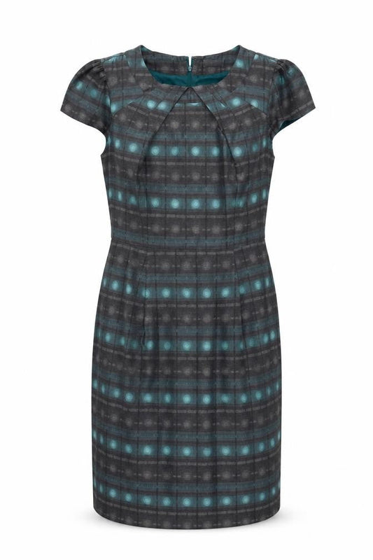 Per Una Women's Multicoloured Check Sheath Dress Size 14