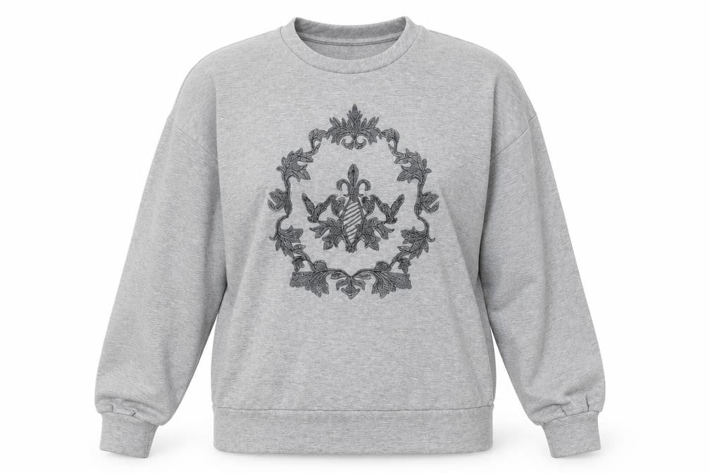 Next Women's Grey Embroidered Pullover Sweatshirt Size 12