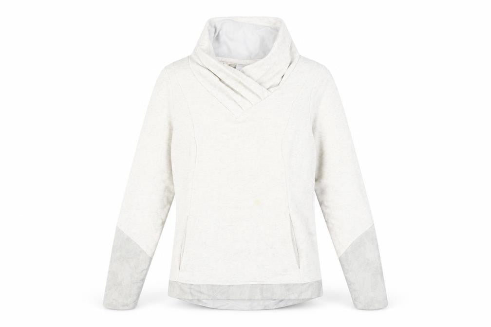 Decathlon Unisex White M Cowl Neck Sweatshirt