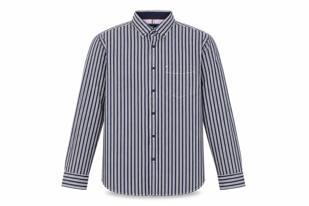 Marks & Spencer Men's Large Blue Striped Dress Shirt