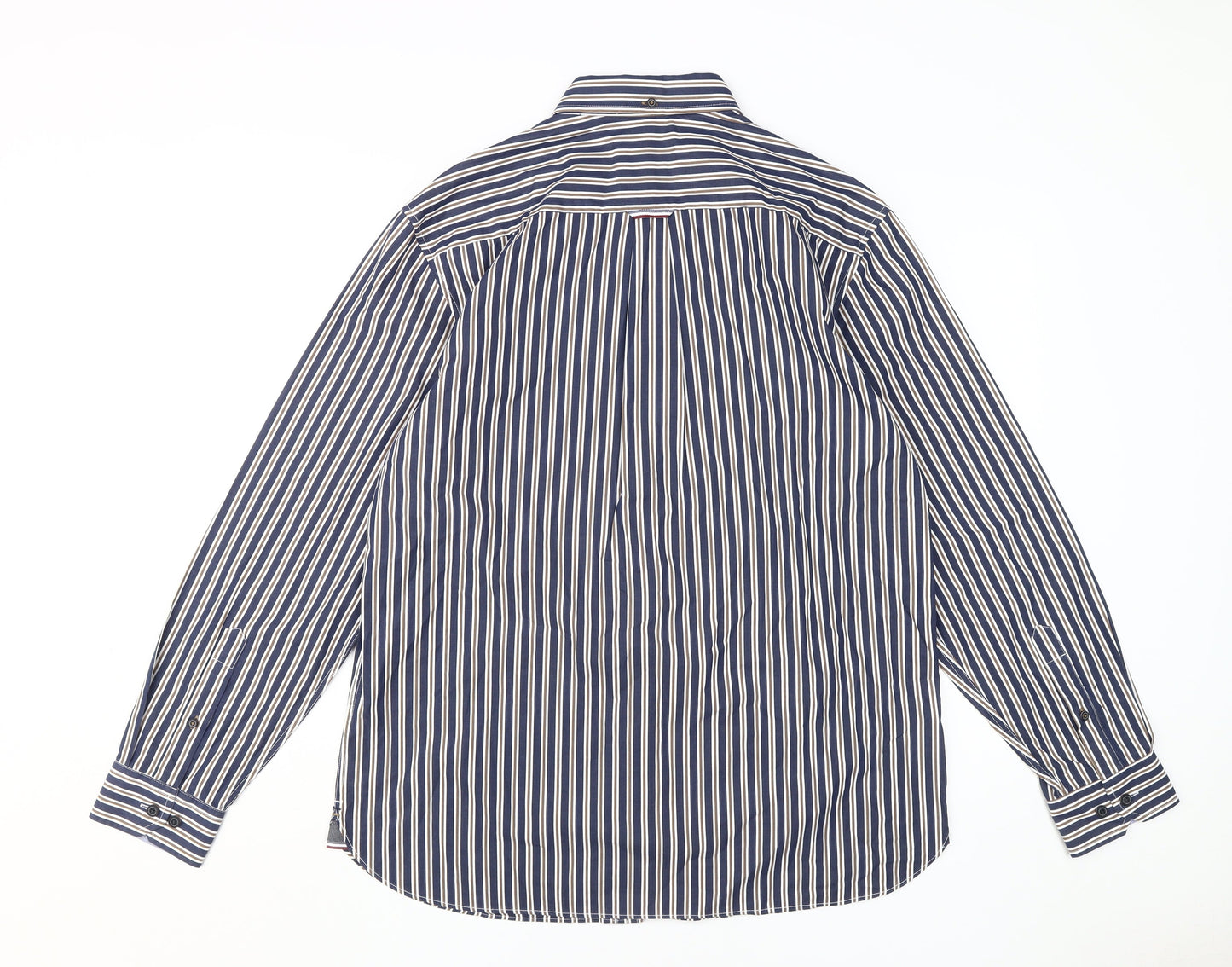 Marks and Spencer Men's Large Blue Striped Dress Shirt