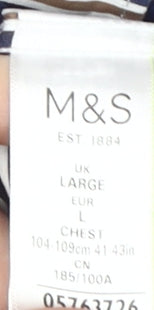 Marks and Spencer Men's Large Blue Striped Dress Shirt