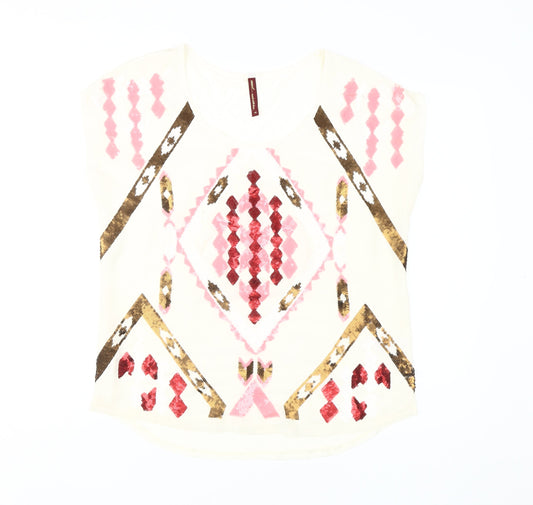 Next Women's Multicoloured Geometric T-Shirt Size 14