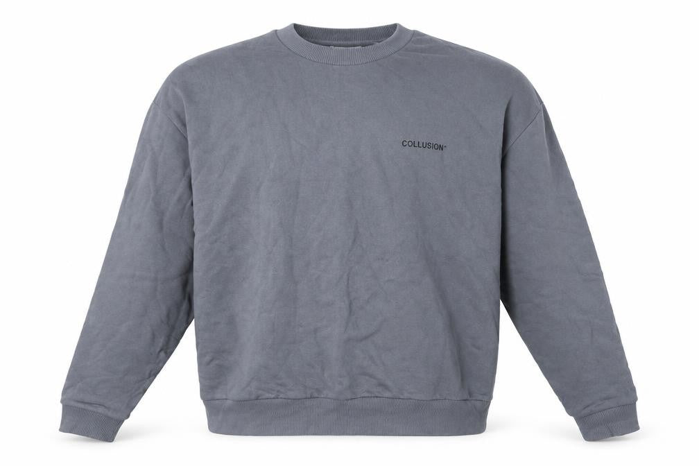 Collusion Men's Grey Cotton Pullover Sweatshirt XS
