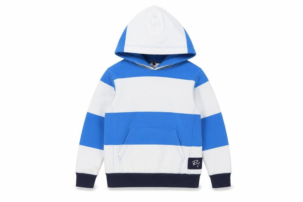 Rydale Boys Blue Striped Pullover Hoodie 11-12 Years