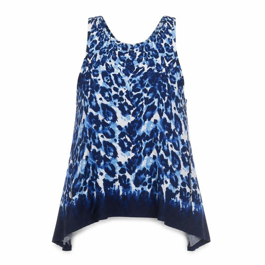 BIBA Women's Blue Animal Print Tank, Size 12