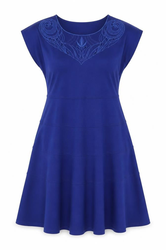 Pamplemousse Women's Blue Fit & Flare Dress Size 16
