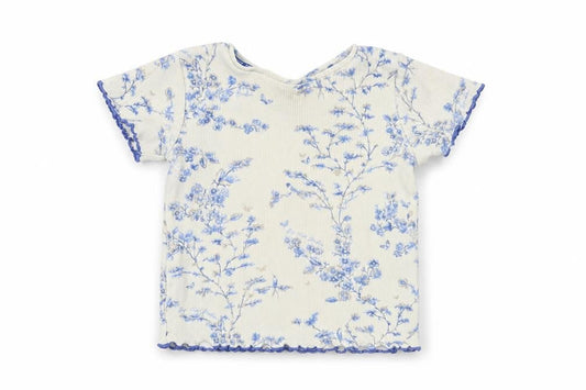 Baker by Ted Baker Girls Blue Floral T-Shirt Size 2-3 Years