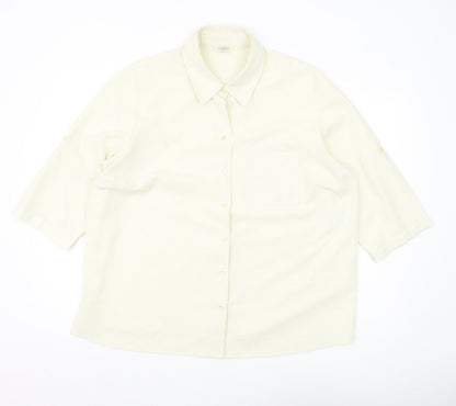 Classics Women’s Ivory Button-Up 3/4 Sleeve Shirt