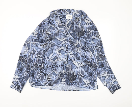 Wallis Women’s Blue Animal Print Tunic Blouse Size 12