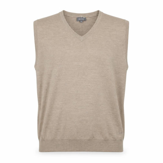 Wolsey Men's Beige XL Vest Tight-Knit V-Neck