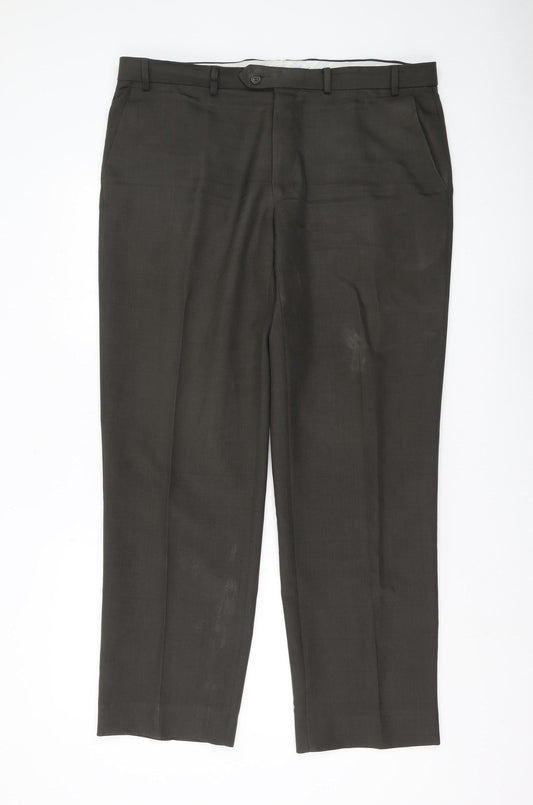 Marks and Spencer Men's Green Dress Pants 38in L Regular