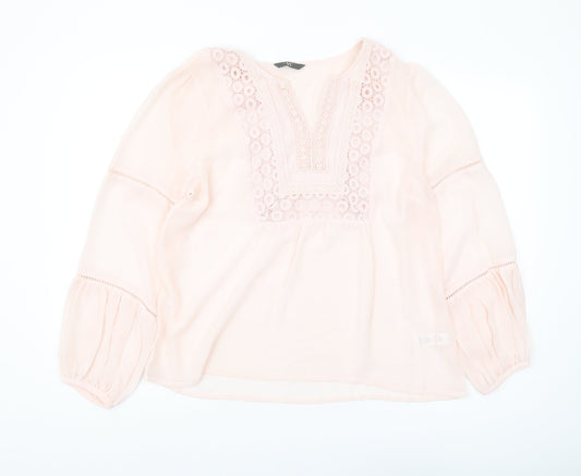 BHS Women's Pink Tunic Blouse 3/4 Sleeve Size 16