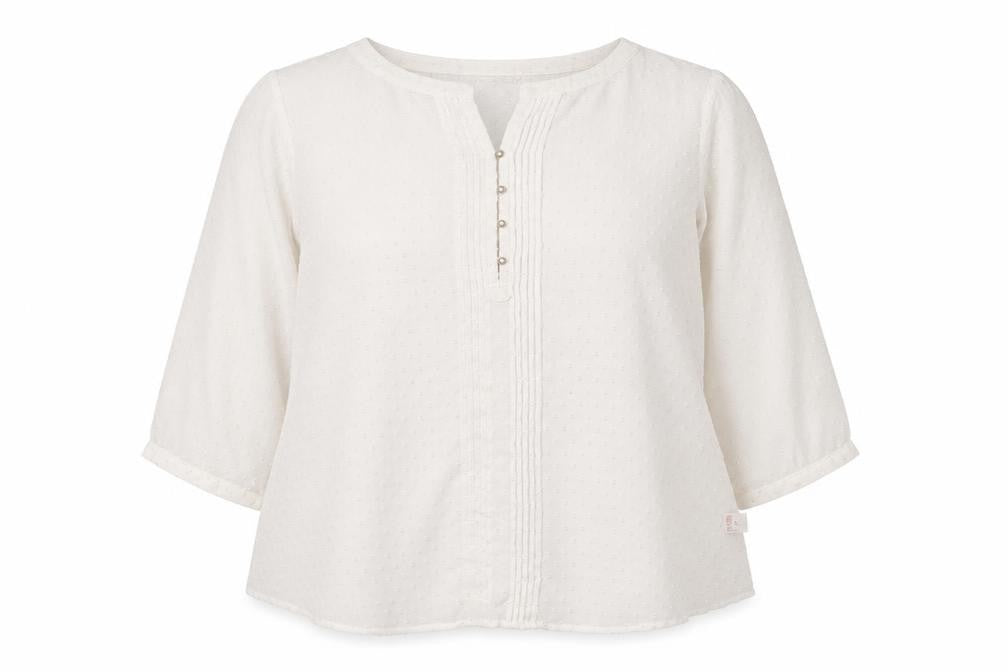 David Emanuel Women's Ivory Blouse, Size 24, Plus, Round Neck